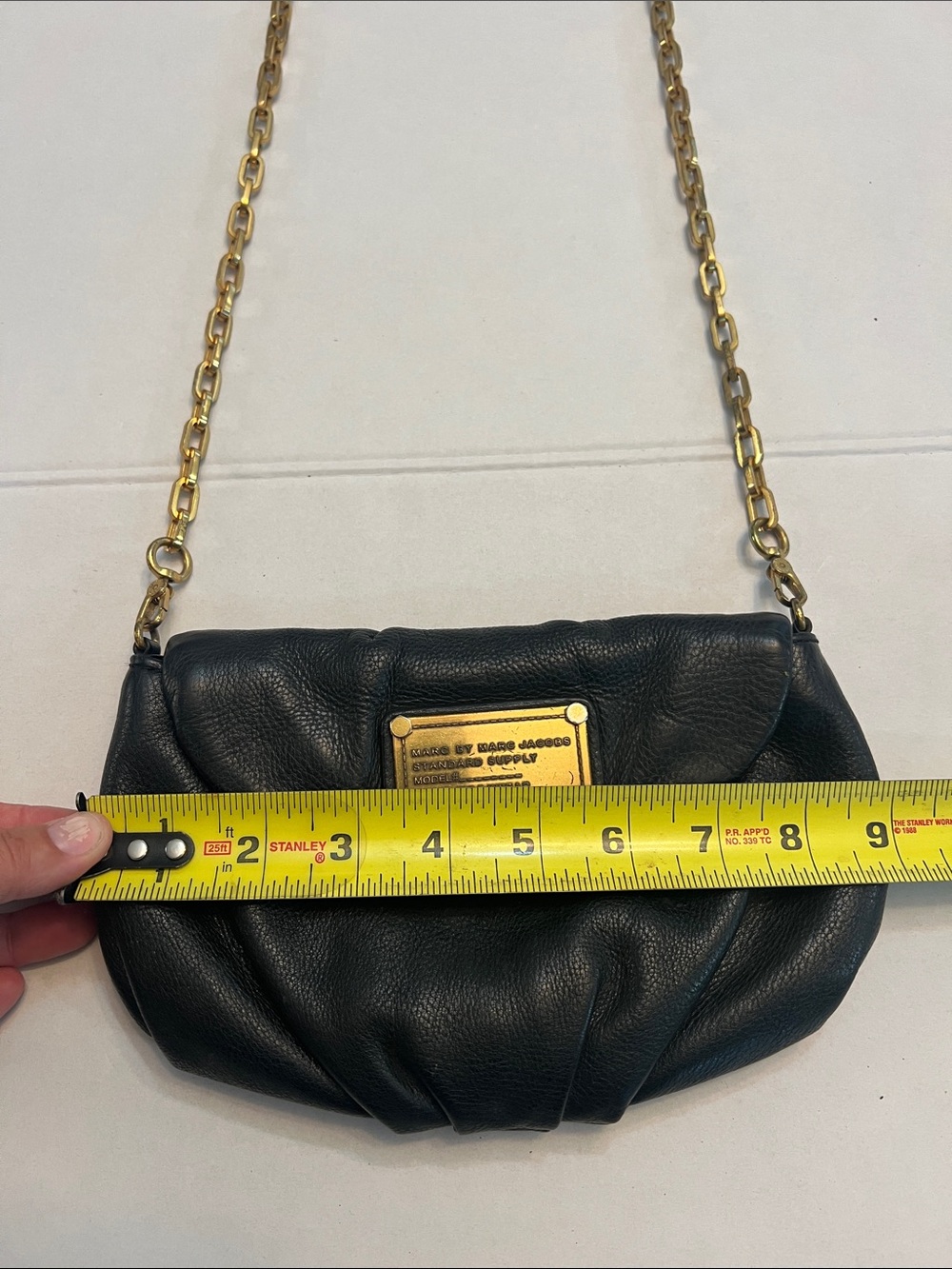 MARC JACOBS CLASSIC Q KARLIE BLACK PEBBLED LEATHER CHAIN CROSSBODY BAG - Picture 11 of 16